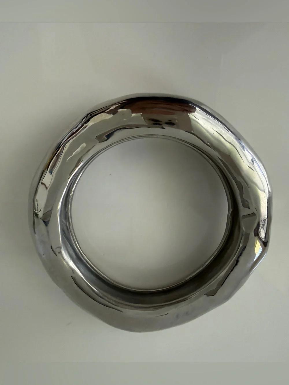 ALEXIS BITTAR Large Molten Bangle Bracelet - Silver